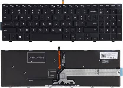 TechSio Laptop Keyboard for INSPIRON 5558 with Backlit Internal Laptop-size Laptop Keyboard Compatible with Desktop, Laptop, Mac