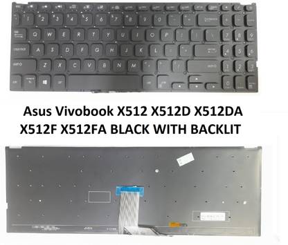 ROTECH SOLUTIONS KEYBOARD FOR ASUS VIVOBOOK X512 X512D X512DA BLACK WITH BACKLIT Internal Laptop-size Laptop Keyboard Compatible with Desktop, Laptop, Mac