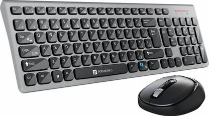 Portronics Key7 Combo Keyboard Mouse Combo Set with 2.4Ghz, 1600 DPI Wireless Standard Laptop Keyboard Compatible with Desktop, Laptop, Mac