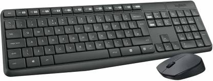 Logitech MK235 Full-Sized, 15 FN Keys, 3-Year Battery Life Combo Mouse and Wireless Standard Laptop Keyboard Compatible with Desktop, Laptop, Mac 2.4 GHz Wireless Unifying USB Receiver, Compatible with PC,