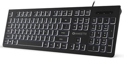AMKETTE Wi-Key Backlit Wired USB Standard Laptop Keyboard Compatible with Desktop, Laptop, Tablet, iPad, Mac multimedia_keys,Wi-Key Backlit
