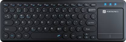 Portronics Bubble Pro Wireless Keyboard with Touchpad, 2.4 GHz Connectivity & Bluetooth, Wireless Handheld Laptop Keyboard