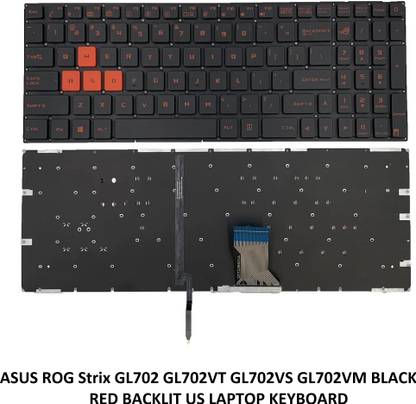 SOLUTIONS-365 COMPATIBLE KEYBOARD FOR ASUS ROG Strix GL702 GL702VT GL702VS RED BACKLIT Internal Laptop-size Laptop Keyboard Compatible with Desktop, Laptop, Mac
