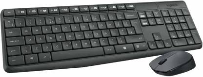 Logitech MK235 Full-Sized, 15 FN Keys, 3-Year Battery Life Combo Mouse and Wireless Standard Laptop Keyboard Compatible with Desktop, Laptop, Mac 2.4 GHz Wireless Unifying USB Receiver, Compatible with PC,