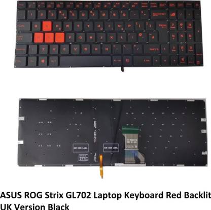 SOLUTIONS-365 COMPATIBLE KEYBOARD FOR ASUS ROG Strix GL702 RED BACKLIT UK VERSION Internal Laptop-size Laptop Keyboard Compatible with Desktop, Laptop, Mac