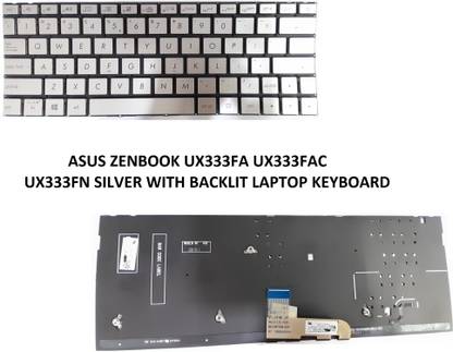 ROTECH SOLUTIONS KEYBOARD FOR ASUS ZENBOOK UX333FA UX333FAC UX333FN SILVER WITH BACKLIT Internal Laptop-size Laptop Keyboard Compatible with Desktop, Laptop, Mac