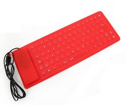 FKU 85 Keys Flexible Keyboard USB Interface Foldable and Dustproof Waterproof Wired USB Laptop-size Laptop Keyboard Compatible with Desktop, Laptop, Mac Flexible