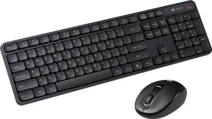 Portronics Key8 Combo Wireless Keyboard and Mouse Set with 2.4 GHz Wireless, Large Keycaps Wireless Handheld Laptop Keyboard Compatible with Desktop, Laptop, Mac 104 Keys, Adjustable Mouse Sensitivity, 12 Multimedia Hotkeys, PC, Laptop, Mac