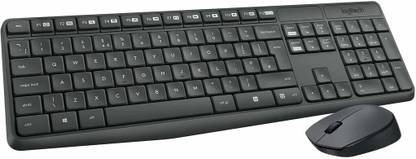 Logitech MK235 Full-Sized, 15 FN Keys, 3-Year Battery Life Combo Mouse and Wireless Standard Laptop Keyboard Compatible with Desktop, Laptop, Mac 2.4 GHz Wireless Unifying USB Receiver, Compatible with PC,