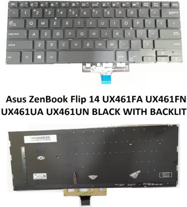 SOLUTIONS-365 KEYBOARD FOR ASUS ZENBOOK FLIP 14 UX461FA UX461FN WITH BACKLIT Internal Laptop-size Laptop Keyboard Compatible with Desktop, Laptop, Mac