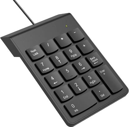 spincart USB Wired Number Keyboard, Slim 18 Key Numeric Pad For Laptop, PC, NoteBook, Wired Number Pad