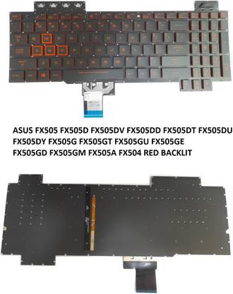SOLUTIONS-365 COMPATIBLE KEYBOARD FOR ASUS FX505 FX505D FX505DV FX505DD FX505DT RED BACKLIT Internal Laptop-size Laptop Keyboard Compatible with Desktop, Laptop, Mac