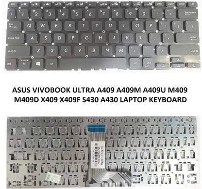ROTECH SOLUTIONS KEYBOARD FOR ASUS VIVOBOOK A409 A409M A409U X409 X409F S430 A430 WITHOUT BACKLIT Internal Laptop-size Laptop Keyboard Compatible with Desktop, Laptop, Mac