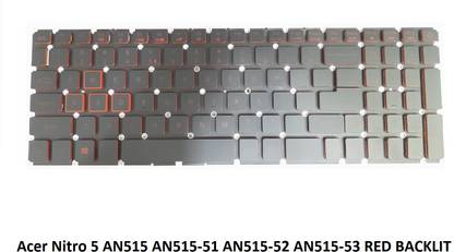 ROTECH SOLUTIONS KEYBOARD FOR Acer Nitro 5 AN515 AN515-51 AN515-52 RED BACKLIT Internal Laptop-size Laptop Keyboard Compatible with Desktop, Laptop, Mac