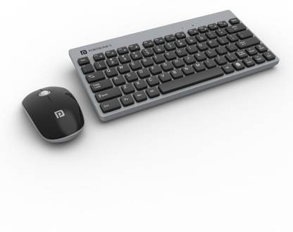 Portronics POR 374 Key2 Combo with 2.4 GHz USB Receiver,Silent Keystrokes,1200 DPI Optical Wireless Laptop-size Laptop Keyboard Compatible with Desktop, Laptop, Mac Tracking,Compact Design,Multimedia Keys for PC, Laptop & USB Supported Devices