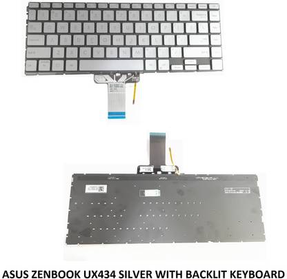 ROTECH SOLUTIONS KEYBOARD FOR ASUS ZENBOOK UX434 SILVER WITH BACKLIT Internal Laptop-size Laptop Keyboard Compatible with Desktop, Laptop, Mac