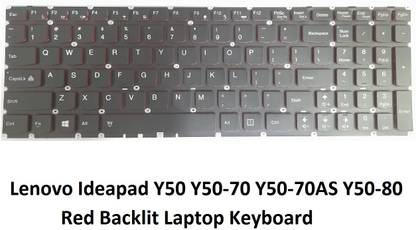 ROTECH SOLUTIONS Compatible Keyboard for Lenovo Ideapad Y50 Y50-70 Y50-70AS Y50-80 Red Backlit Internal Laptop-size Laptop Keyboard Compatible with Desktop, Laptop, Mac