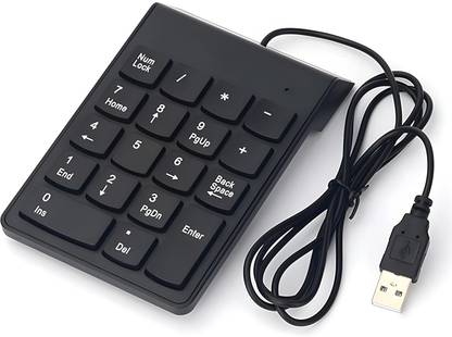 RyzCare Wired Number Keyboard Slim Mini Numeric keyboard pad 18 Keys Wired USB Handheld Laptop Keyboard Compatible with Desktop, Laptop, Mac