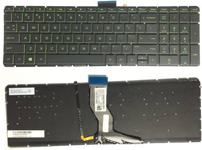 SOLUTIONS-365 COMPATIBLE HP 15 CC WITH GREEN BACKLIT US Internal Laptop-size Laptop Keyboard Compatible with Desktop, Laptop, Mac