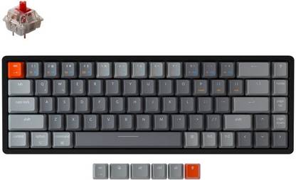 Keychron K6 Wireless Aluminum Hot-swappable Multi-device Mechanical Keyboard Wired USB, Wireless, Bluetooth Handheld Multi-device Keyboard Compatible with Desktop, Laptop, Mac