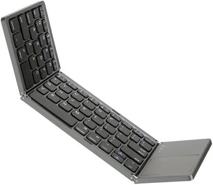 VOOCME Tri-Folding Portable Wireless mini Keyboard with Touchpad Bluetooth Handheld Multi-device Keyboard