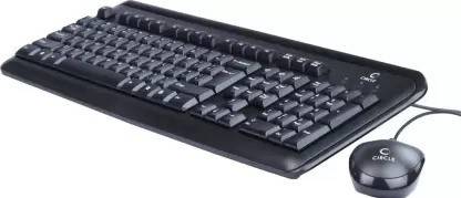 Circle C-50 Slim Multimedia Keyboard Combo (USB) Wired USB Laptop-size Multi-device Keyboard Compatible with Desktop, Laptop, Mac