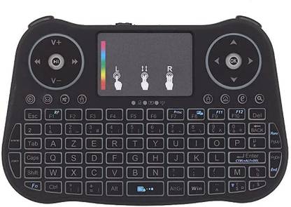 All mobile solution MT08 Mini 2.4GHz Rainbow Backlit Wireless Keyboard with touch pad. (KBD-0124) Wireless Handheld Multi-device Keyboard Compatible with Desktop, Laptop, Tablet, iPad, Mac