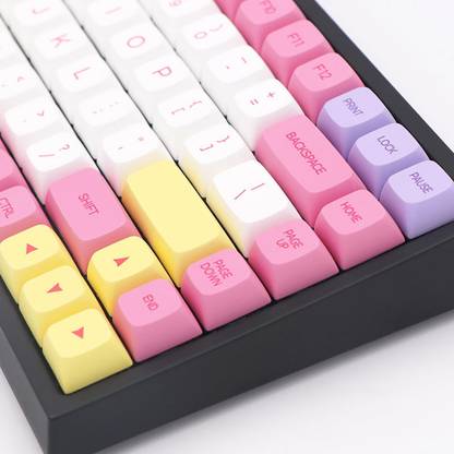 Lyla 151 Keys Ice cream PBT Keycaps NP Profile For Mechanical Keyboards English Wired USB Standard Multi-device Keyboard Compatible with Desktop, Laptop, Mac