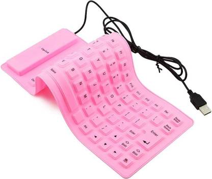 ULTRABYTES Fold-able Silicone Keyboard, USB Wired Silent 85 Keys Roll Up Flexible Keyboard Wired USB Standard Multi-device Keyboard Compatible with Desktop, Laptop, Mac