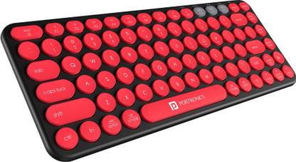 Portronics Bubble Square, Wireless (Bluetooth + 2.4 GHz), 3-Device Pairing, Phone Holder Bluetooth Handheld Multi-device Keyboard Compatible with Desktop, Laptop, Mac Bubble Square