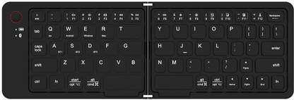 Cpixen Rechargeable Mini Foldable Bluetooth Wireless Keyboard with Holder Portable Bluetooth Standard Multi-device Keyboard Compatible with Desktop, Laptop, Mac