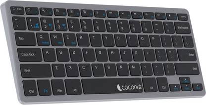 COCONUT WK23 Wireless, Bluetooth, Smart Connector Standard Multi-device Keyboard Compatible with Desktop, Laptop, Mac