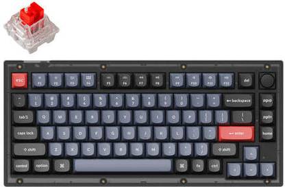 Keychron V1 QMK Programmable Custom Mechanical Keyboard Knob 75% Layout Hot-swappable Wired USB Tenkeyless Multi-device Keyboard Compatible with Desktop, Laptop, Mac