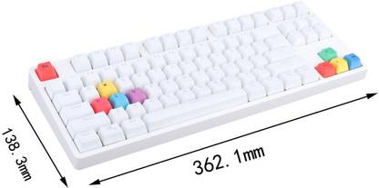 Lyla Wired 87-Key Mechanical Gaming Keyboard RGB Backlit Red Switches White Wired USB Standard Multi-device Keyboard Compatible with Desktop, Laptop, Mac