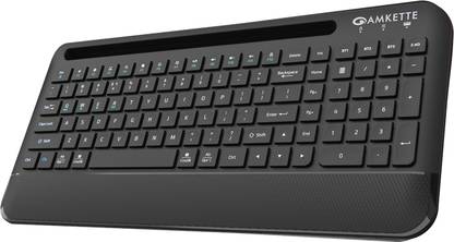 AMKETTE Optimus Pro Max 4 in 1 Bluetooth, Wireless Standard Multi-device Keyboard Compatible with Desktop, Laptop, Tablet, iPad, Mac