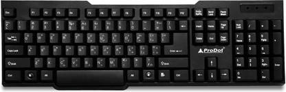PRODOT Choice-Telugu with 104 Keys Wired USB Standard Multi-device Keyboard Compatible with Desktop, Laptop, Mac stand support,Telugu