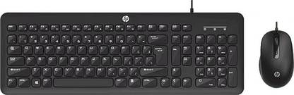 HP KM160 Wired Mouse and Keyboard Wired USB Standard Multi-device Keyboard Compatible with Desktop, Laptop, Mac