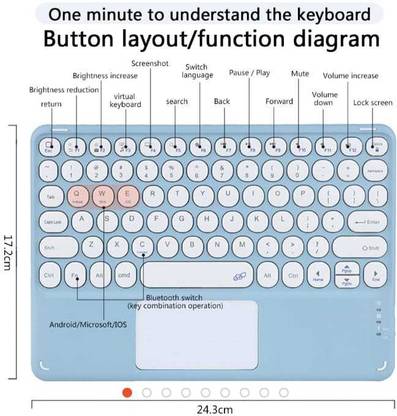 TECHGEAR new Bluetooth Keyboard with Touchpad Bluetooth Laptop-size Multi-device Keyboard Compatible with Desktop, Laptop, Mac