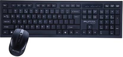 Punta P-KB601 Wireless Keyboard & Mouse Combo Set Full Sized Wireless Standard Multi-device Keyboard