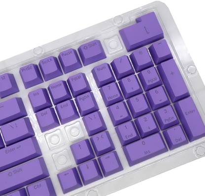 Lyla DIY PBT 104 Keys Keycaps for 61 64 72 98 Gaming Mechanical Keyboard Purple Wired USB Standard Multi-device Keyboard Compatible with Desktop, Laptop, Mac