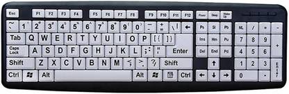 Lyla Large Print Computer Keyboard Makes Type Easy for Visual Assistance Senior Wired USB Standard Multi-device Keyboard Compatible with Desktop, Laptop, Mac