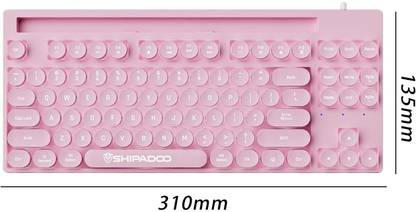 Lyla Mechanical Gaming Keyboard Rainbow Backlit for Gamer Office Worker Desktop Pink Wired USB Standard Multi-device Keyboard Compatible with Desktop, Laptop, Mac
