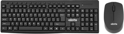 Elista 2.4 GHz Wireless Keyboard and Mouse Combo(ELS-KMC753)with Nano Receiver 110 Keys Wireless Standard Multi-device Keyboard Compatible with Desktop, Laptop, Mac stand support,multimedia_keys,ELS KMC-753 Wireless Keyboard and Mouse Combo