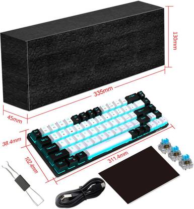 Lyla Mechanical Keyboard Hot Swappable 19 Lighting Modes Computer Keyboard for PC Wired USB Standard Multi-device Keyboard Compatible with Desktop, Laptop, Mac