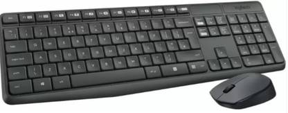 Logitech MK235 Combo Wireless Standard Multi-device Keyboard Compatible with Desktop, Laptop, Mac stand support,MK235
