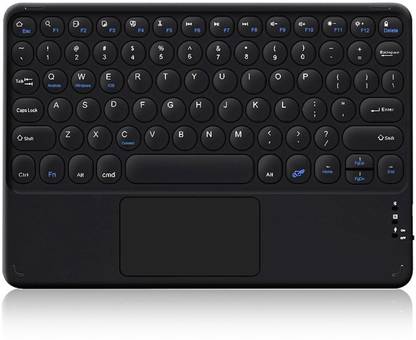 BROLAVIYA Retro Round Bluetooth Keyboard with Touchpad Rechargeable with Trackpad Bluetooth Standard Multi-device Keyboard Compatible with Desktop, Laptop, Mac