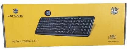 LAPCARE ALFA 3 WIRED KEBOARD FULL SIZE Wired USB Standard Multi-device Keyboard Compatible with Desktop, Laptop, Mac