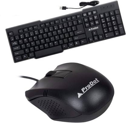 PRODOT Choice+175 Mouse & Wired USB Standard Multi-device Keyboard Compatible with Desktop, Laptop, Mac stand support