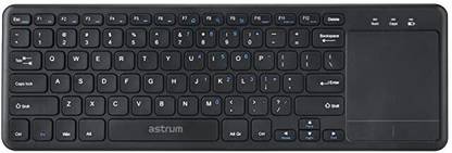 ASTRUM KW280 Slim Wireless Keyboard with Touchpad (Black) Wireless Standard Multi-device Keyboard Compatible with Desktop, Laptop, Mac multimedia_keys,Astrum KW280