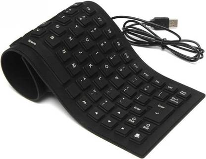 FosCadit Foldable Silicone Keyboard, USB Wired 85 Keys Waterproof Rollup Keyboard Wired USB, Wireless Handheld Multi-device Keyboard Compatible with Desktop, Laptop, Mac multimedia_keys,Foldable Silicone Keyboard, USB Wired 85 Keys Waterproof Rollup Keyboard